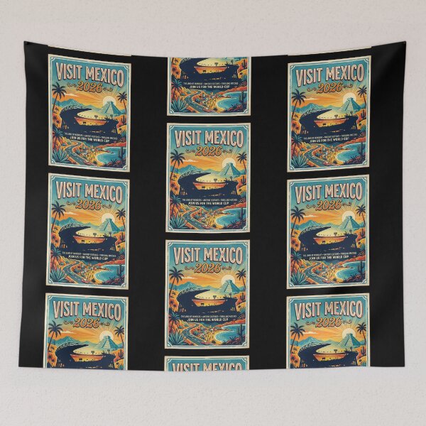 Item preview, Visit Mexico 2026 — Vintage Travel Poster World Cup Football designed and sold by David Mateo ArtWorks.