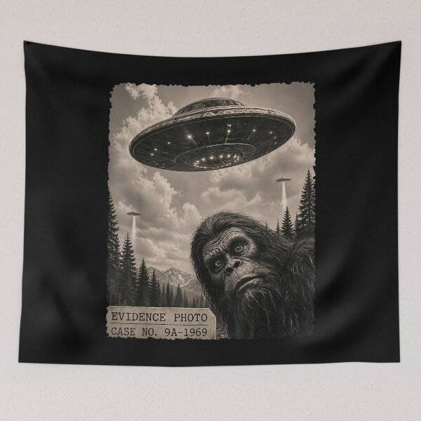 Item preview, Funny Bigfoot Alien UFO Vintage Evidence Photo designed and sold by PmindHalow.