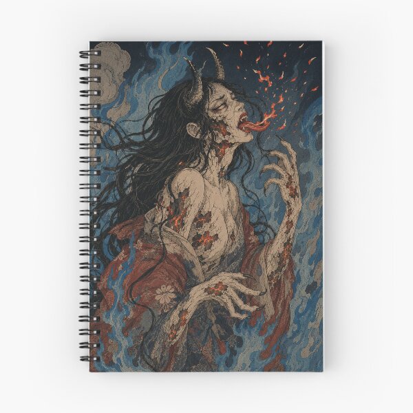Item preview, Hannya Demon Flame-Born Wrath - Vintage Japanese Ukiyo-e Woodblock Print Style designed and sold by bapupa.