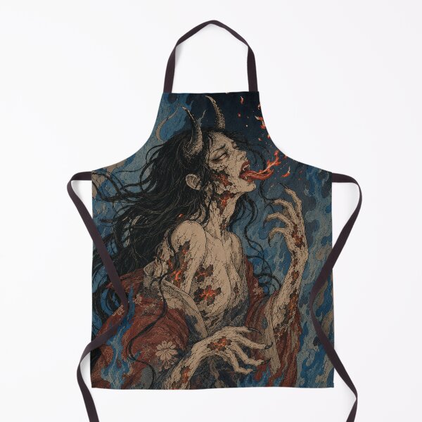 Item preview, Hannya Demon Flame-Born Wrath - Vintage Japanese Ukiyo-e Woodblock Print Style designed and sold by bapupa.