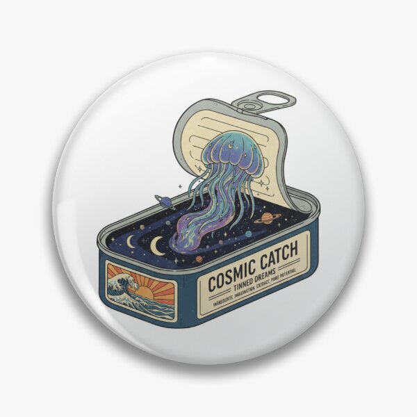 Item preview, Cosmic Catch Tinned Galaxy Jellyfish Surreal Art designed and sold by octozap.
