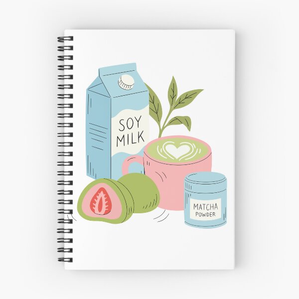 Item preview, Cute Matcha Teatime Aesthetic - Soy Milk & Strawberry Mochi designed and sold by AllaMashycheva.