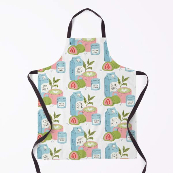 Item preview, Cute Matcha Teatime Aesthetic - Soy Milk & Strawberry Mochi designed and sold by AllaMashycheva.