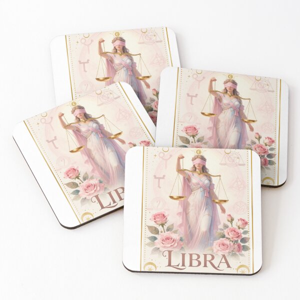 Item preview, Libra Zodiac Goddess Aesthetic - Soft Pink Justice and Roses Art designed and sold by Atlasoloji.