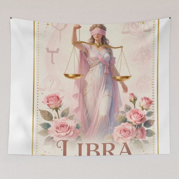 Item preview, Libra Zodiac Goddess Aesthetic - Soft Pink Justice and Roses Art designed and sold by Atlasoloji.