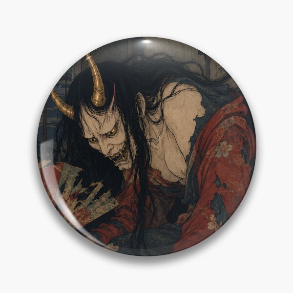 Item preview, Hannya Demon Shadowed Silk - Vintage Japanese Ukiyo-e Woodblock Print Style designed and sold by bapupa.