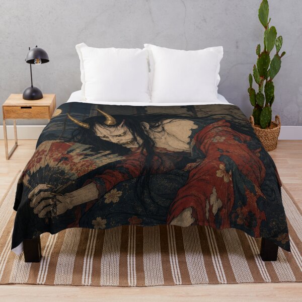 Item preview, Hannya Demon Shadowed Silk - Vintage Japanese Ukiyo-e Woodblock Print Style designed and sold by bapupa.