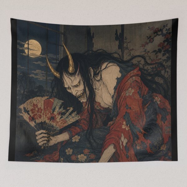 Item preview, Hannya Demon Shadowed Silk - Vintage Japanese Ukiyo-e Woodblock Print Style designed and sold by bapupa.