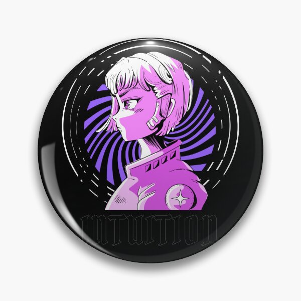 Item preview,  Intuition Cyberpunk Anime Girl Purple Hypnotic Circle Dark Streetwear Art designed and sold by DERA RAY.