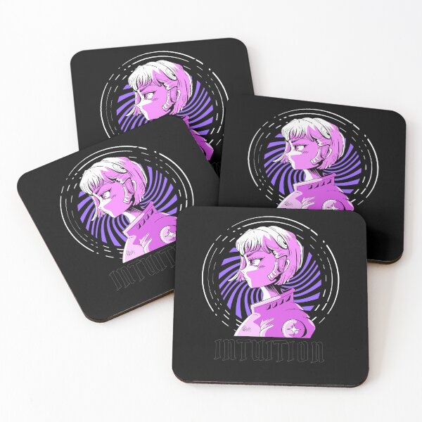 Item preview,  Intuition Cyberpunk Anime Girl Purple Hypnotic Circle Dark Streetwear Art designed and sold by DERA RAY.