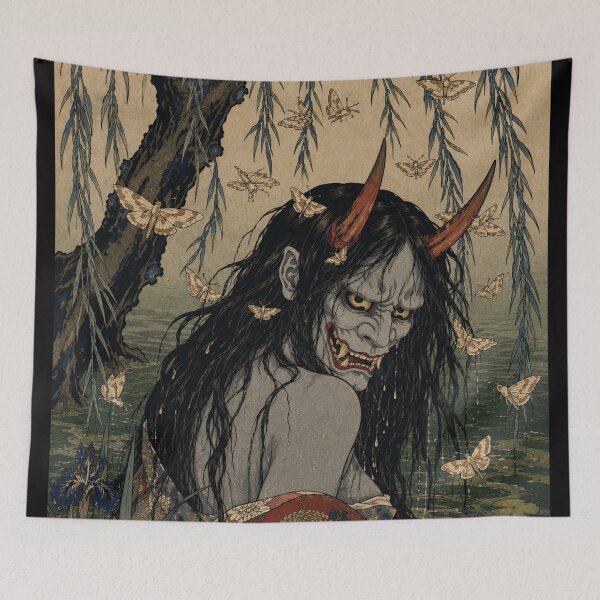 Item preview, Hannya Demon Swamp Spirit - Vintage Japanese Ukiyo-e Woodblock Print Style designed and sold by bapupa.