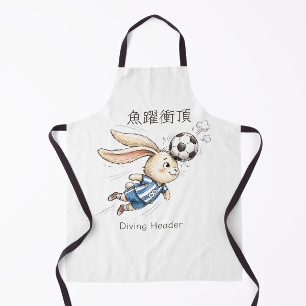 Item preview, Cute Soccer Bunny Diving Header Illustration designed and sold by TaiwanMemory.