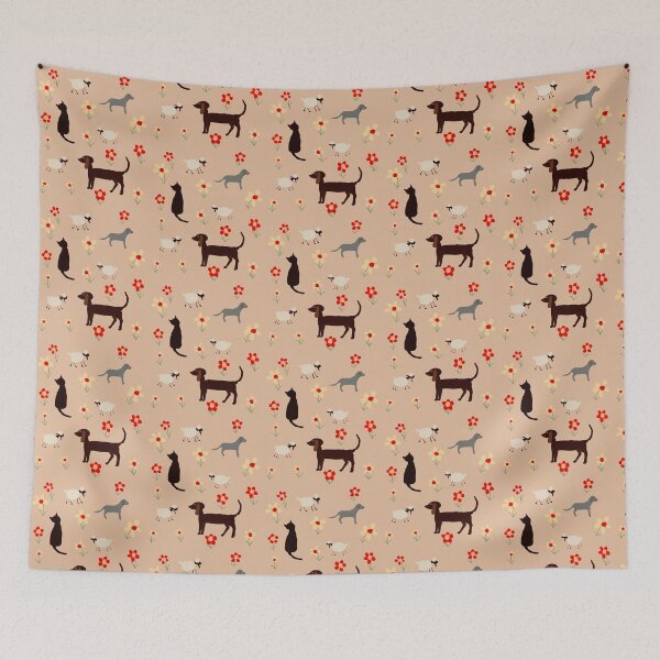 Item preview, Dogs, cats, sheep and flowers designed and sold by Elaine M Hayward .