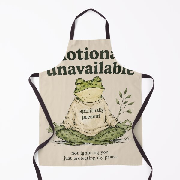 Item preview, Meditating Frog Emotionally Unavailable Spiritually Present Funny Quote designed and sold by bosamji.