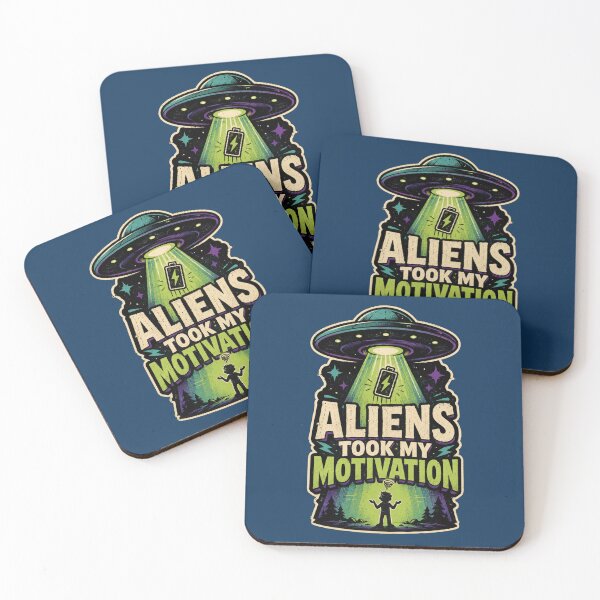 Item preview, Aliens Took My Motivation Funny UFO Abduction designed and sold by FocusedPatterns.