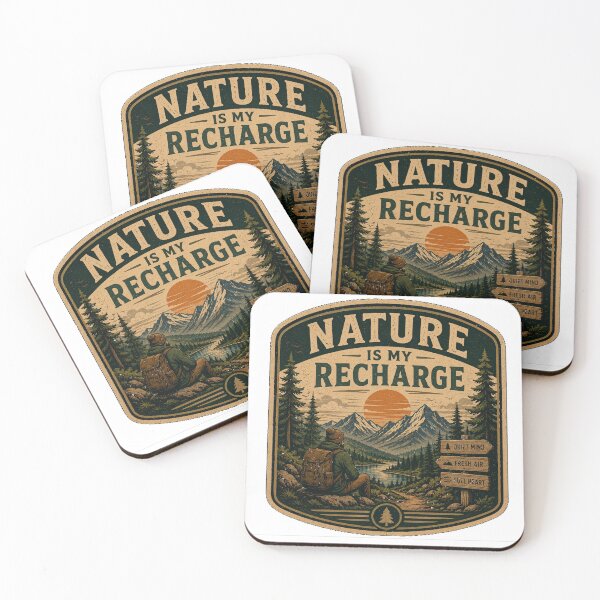 Item preview, Nature Is My Recharge – Retro Hiking Introvert Nature Design designed and sold by MotylekAnia.