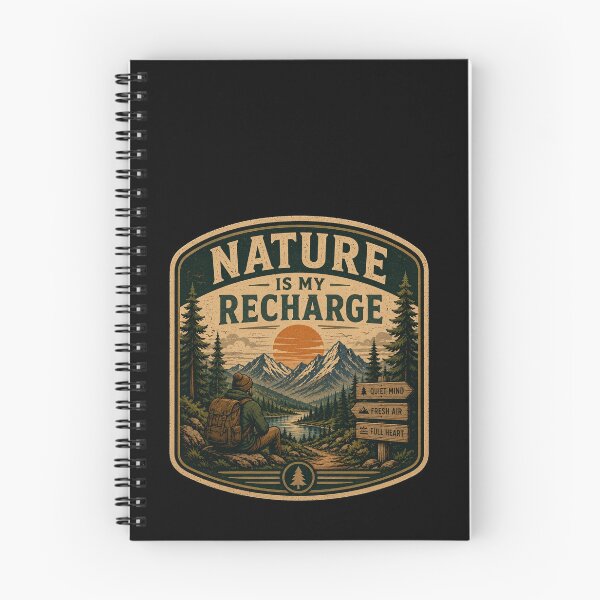 Item preview, Nature Is My Recharge – Retro Hiking Introvert Nature Design designed and sold by MotylekAnia.