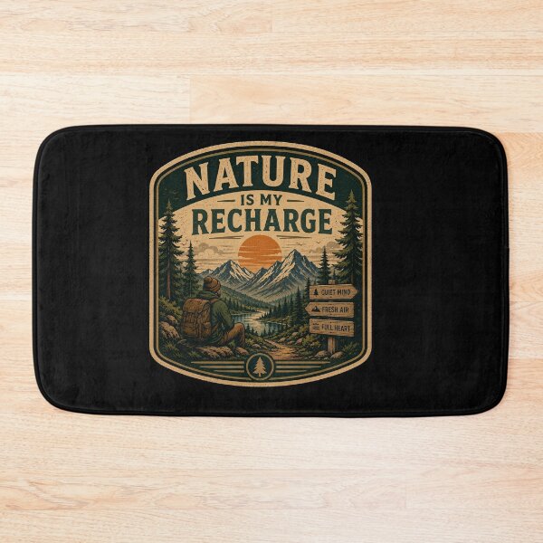 Item preview, Nature Is My Recharge – Retro Hiking Introvert Nature Design designed and sold by MotylekAnia.