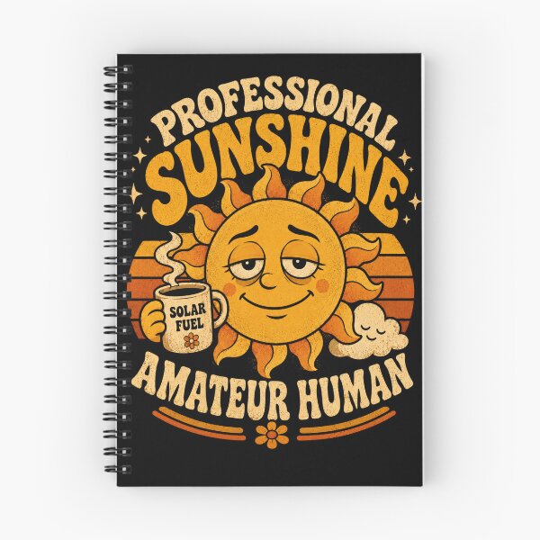 Item preview, Professional Sunshine Amateur Human Retro 70s Tired Sun Coffee designed and sold by FocusedPatterns.