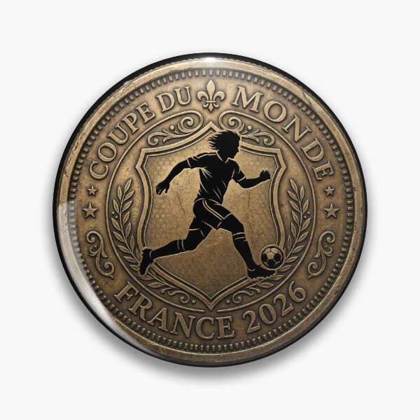Item preview, France 2026 — Vintage Bronze Coin Football Retro Style designed and sold by David Mateo ArtWorks.