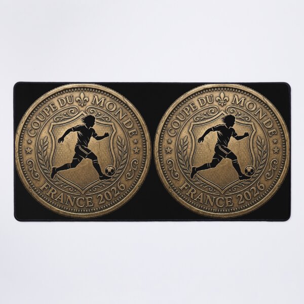 Item preview, France 2026 — Vintage Bronze Coin Football Retro Style designed and sold by David Mateo ArtWorks.