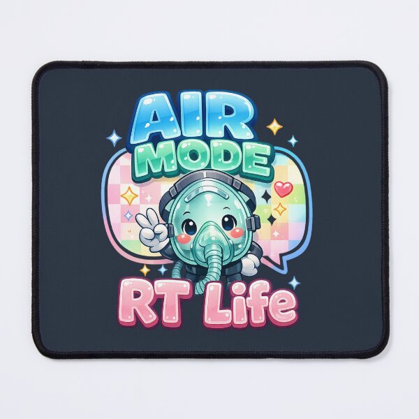 Item preview, AIR MODE RT Life Clock Cute Respiratory Therapist Mascot Kawaii Oxygen Mask Mascot Design designed and sold by ClinicalHubs.