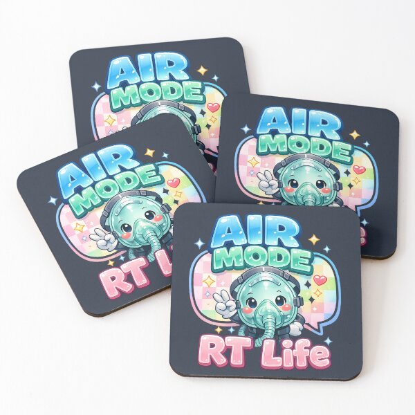 Item preview, AIR MODE RT Life Clock Cute Respiratory Therapist Mascot Kawaii Oxygen Mask Mascot Design designed and sold by ClinicalHubs.