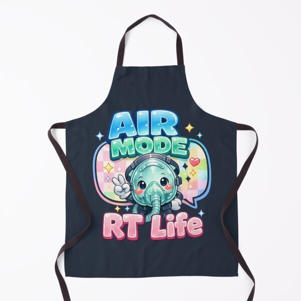 Item preview, AIR MODE RT Life Clock Cute Respiratory Therapist Mascot Kawaii Oxygen Mask Mascot Design designed and sold by ClinicalHubs.