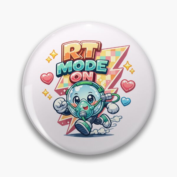 Item preview, RT Mode On Oxygen Mask Clock – Cute Respiratory Therapist Kawaii Mascot Retro Pastel POD Design designed and sold by ClinicalHubs.