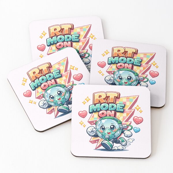 Item preview, RT Mode On Oxygen Mask Clock – Cute Respiratory Therapist Kawaii Mascot Retro Pastel POD Design designed and sold by ClinicalHubs.