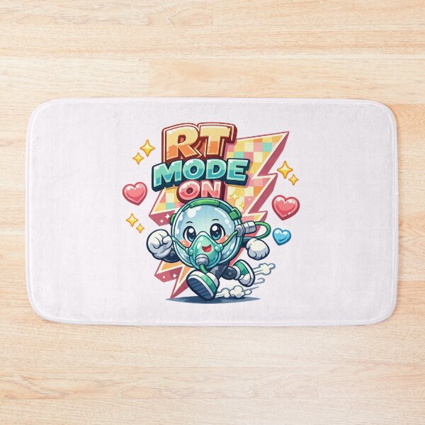 Item preview, RT Mode On Oxygen Mask Clock – Cute Respiratory Therapist Kawaii Mascot Retro Pastel POD Design designed and sold by ClinicalHubs.