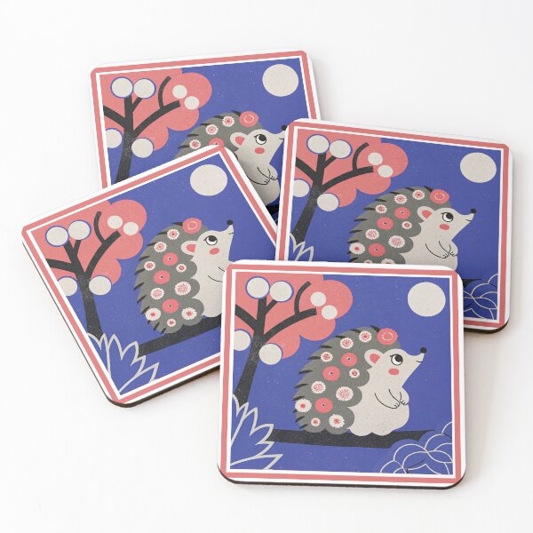 Item preview, Cute Floral Hedgehog under the Full Moon Illustration  designed and sold by asliberry.
