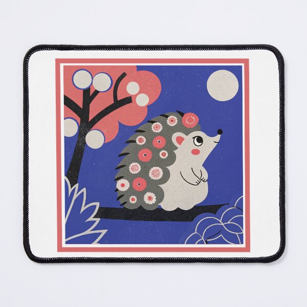 Item preview, Cute Floral Hedgehog under the Full Moon Illustration designed and sold by asliberry.
