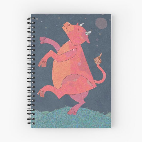 Item preview, Pink Bull Dancing Under the Night Sky designed and sold by tavillustration.
