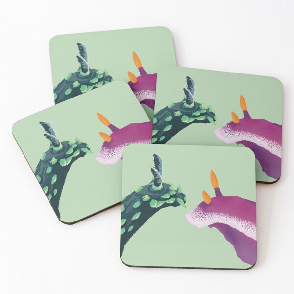 Item preview, Nudibranch duo - sea slug - green designed and sold by Poulpimousse.