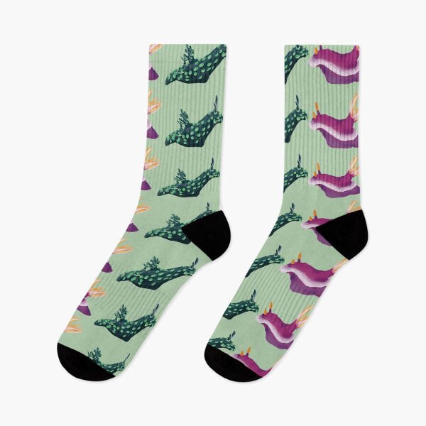 Item preview, Nudibranch duo - sea slug - green designed and sold by Poulpimousse.