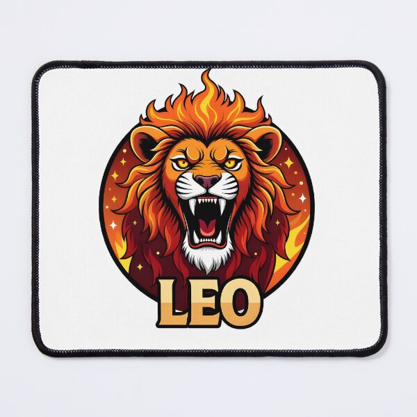 Item preview, Fierce Leo Zodiac Fire Lion Badge designed and sold by Zodiac Celestial Art.
