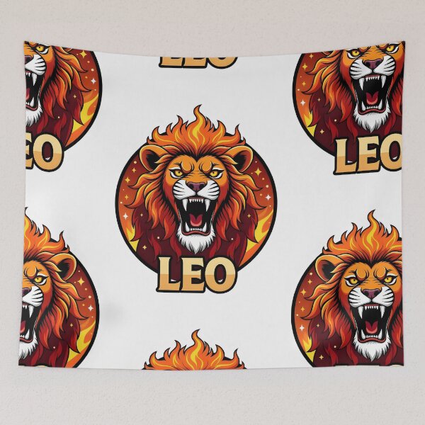 Item preview, Fierce Leo Zodiac Fire Lion Badge designed and sold by Zodiac Celestial Art.