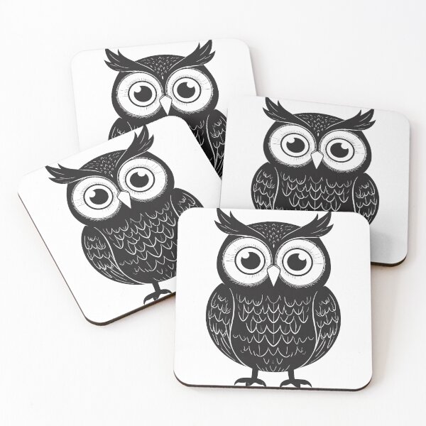 Item preview, Mystical Black Owl Line Art Print - Minimalist Cute Goth Owl Illustration Aesthetic Witchy Black Background Wall Decor designed and sold by BestChoiceService.