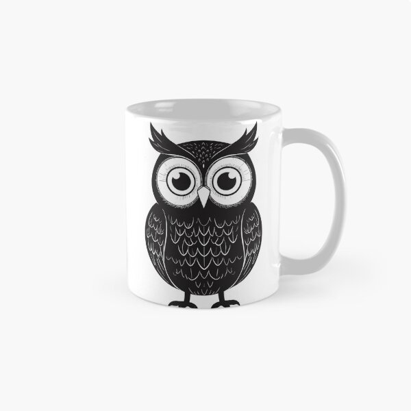 Item preview, Mystical Black Owl Line Art Print - Minimalist Cute Goth Owl Illustration Aesthetic Witchy Black Background Wall Decor designed and sold by BestChoiceService.