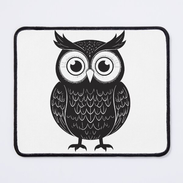 Item preview, Mystical Black Owl Line Art Print - Minimalist Cute Goth Owl Illustration Aesthetic Witchy Black Background Wall Decor designed and sold by BestChoiceService.