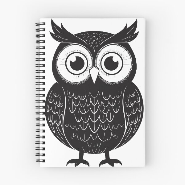 Item preview, Mystical Black Owl Line Art Print - Minimalist Cute Goth Owl Illustration Aesthetic Witchy Black Background Wall Decor designed and sold by BestChoiceService.