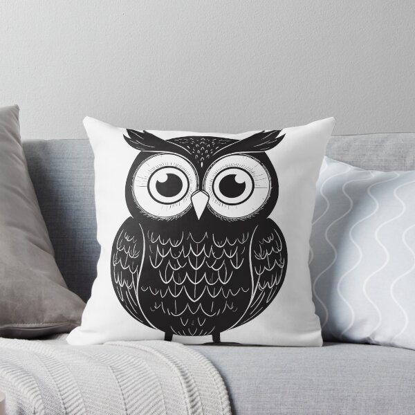 Item preview, Mystical Black Owl Line Art Print - Minimalist Cute Goth Owl Illustration Aesthetic Witchy Black Background Wall Decor designed and sold by BestChoiceService.