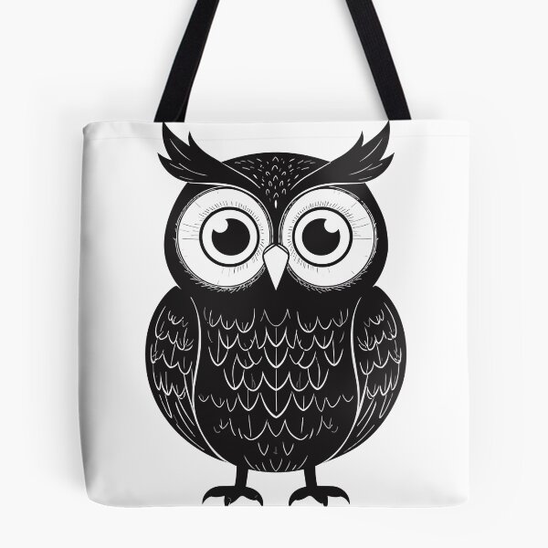Item preview, Mystical Black Owl Line Art Print - Minimalist Cute Goth Owl Illustration Aesthetic Witchy Black Background Wall Decor designed and sold by BestChoiceService.