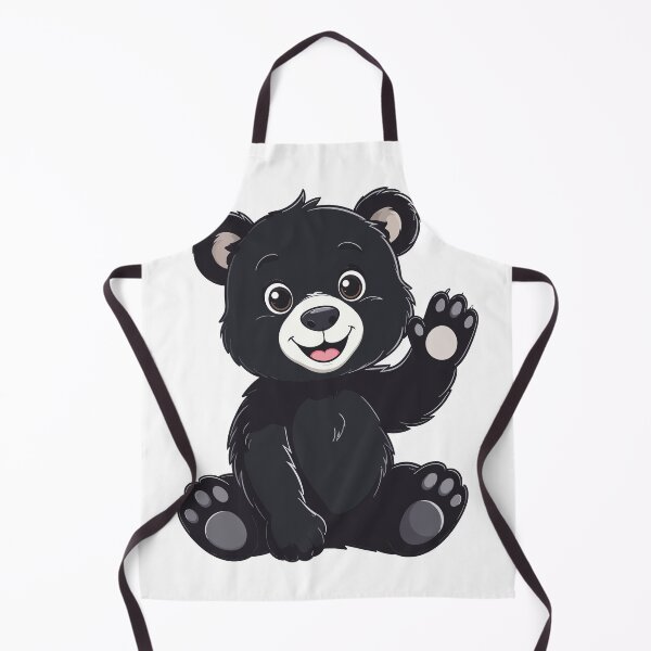Item preview, Cute Baby Black Bear Sticker - Kawaii Chibi Teddy Bear Print Waving Paw Aesthetic Black Background Nursery Wall Art designed and sold by BestChoiceService.