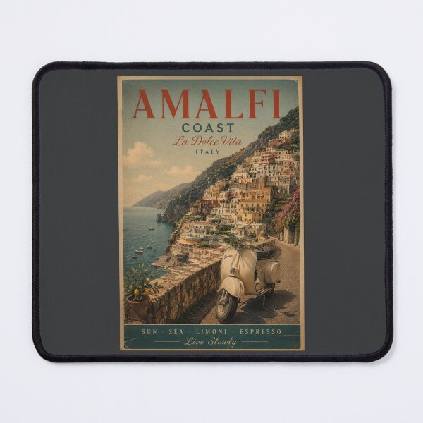 Item preview, Amalfi Coast Vintage Travel Poster | La Dolce Vita Italy Vespa Retro Summer designed and sold by ValentinaHramov.