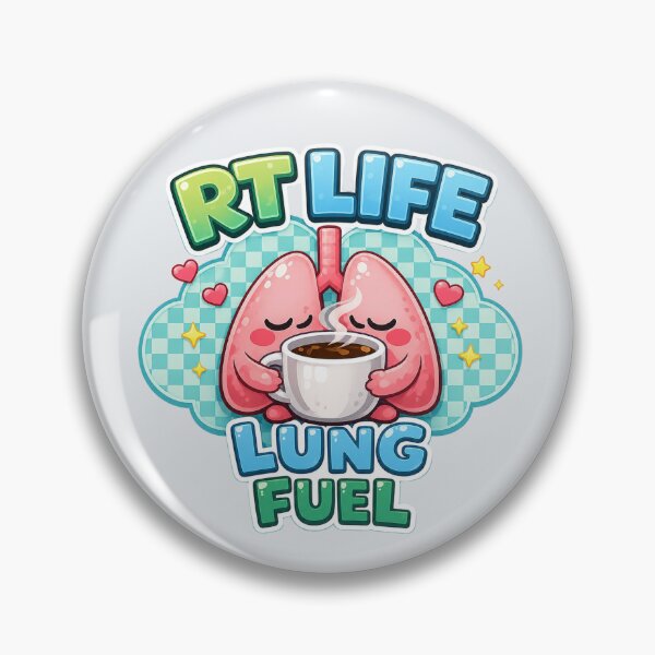 Item preview, LUNG FUEL RT Life Kawaii Respiratory Therapist Clock Design | Cute Coffee Lungs Mascot POD Art designed and sold by ClinicalHubs.