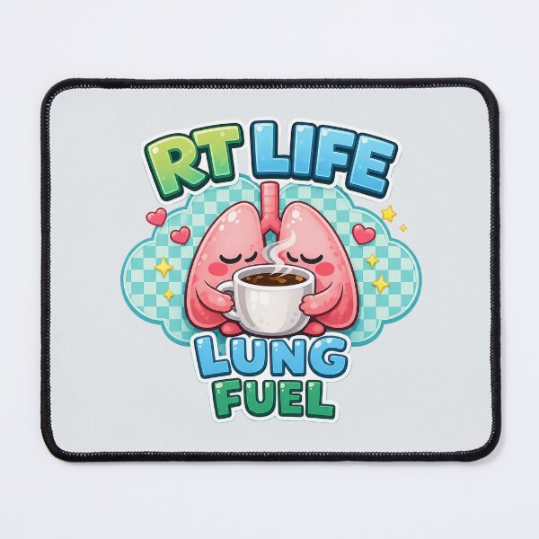 Item preview, LUNG FUEL RT Life Kawaii Respiratory Therapist Clock Design | Cute Coffee Lungs Mascot POD Art designed and sold by ClinicalHubs.