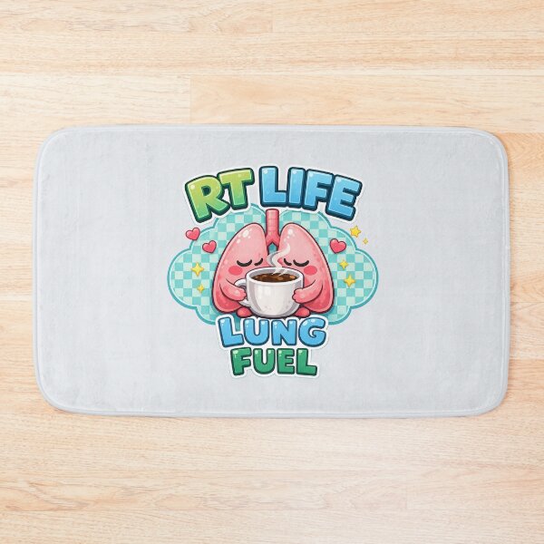 Item preview, LUNG FUEL RT Life Kawaii Respiratory Therapist Clock Design | Cute Coffee Lungs Mascot POD Art designed and sold by ClinicalHubs.