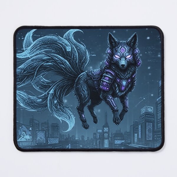 Item preview, Cyberpunk Seven Tailed Fox Snow – Winter Kitsune designed and sold by Neo Tokio.